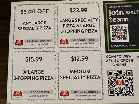 marcos near me coupons